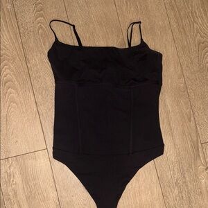 SKIMS Black Bodysuit with Corset